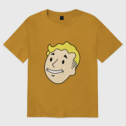 Футболка оверсайз мужская Vault boy head, цвет: горчичный