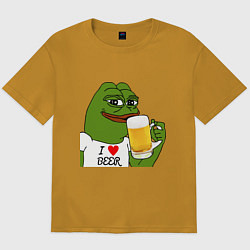 Футболка оверсайз мужская Drink Pepe, цвет: горчичный