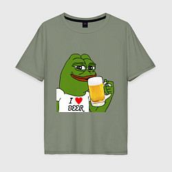 Футболка оверсайз мужская Drink Pepe, цвет: авокадо