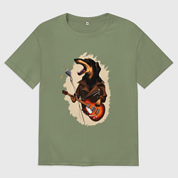 Мужская футболка оверсайз Такса рокер