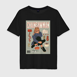 Мужская футболка оверсайз Пауэр из Chainsaw Man