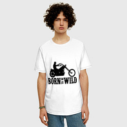 Футболка оверсайз мужская Born to be wild, цвет: белый — фото 2