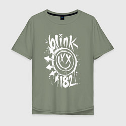 Футболка оверсайз мужская Blink 182 logo, цвет: авокадо