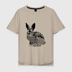 Мужская футболка оверсайз Rabbit in patterns