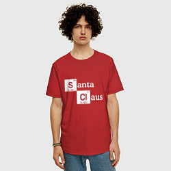 Футболка оверсайз мужская Santa Claus chemistry, цвет: красный — фото 2