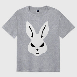 Футболка оверсайз мужская Evil bunny head, цвет: меланж
