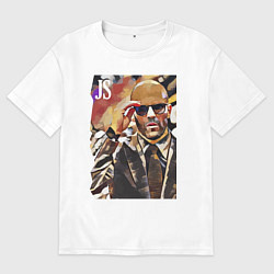 Футболка оверсайз мужская Jason Statham - кинозвезда, цвет: белый