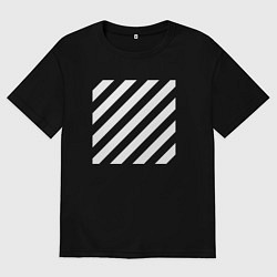 Футболка оверсайз мужская Black and white, цвет: черный