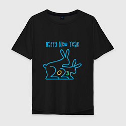 Мужская футболка оверсайз Кролики - 2023 символ года
