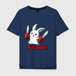 Мужская футболка оверсайз Rabbit run away