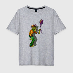 Футболка оверсайз мужская Зомби и шарик, цвет: меланж