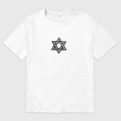 Футболка оверсайз мужская Давидова звезда, цвет: белый