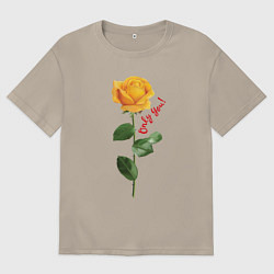 Мужская футболка оверсайз Жёлтая роза - only you