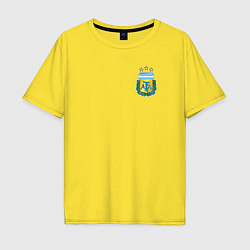Футболка оверсайз мужская Герб федерации футбола Аргентины, цвет: желтый