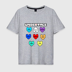 Футболка оверсайз мужская Undertale - души 8 людей, цвет: меланж