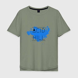 Футболка оверсайз мужская Acid hill blue, цвет: авокадо