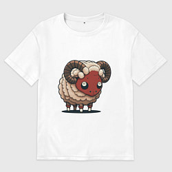 Мужская футболка оверсайз Сюрреалистичный, кудрявый баран