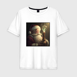Мужская футболка оверсайз Сказочный кальян у Деда Мороза