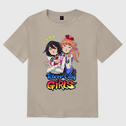 Футболка оверсайз мужская River city girls, цвет: миндальный