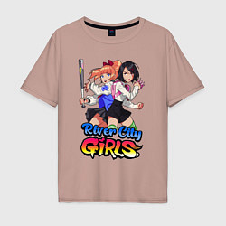 Мужская футболка оверсайз River city girls - Misako and Kyoko