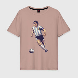 Футболка оверсайз мужская Maradona football, цвет: пыльно-розовый