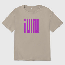 Футболка оверсайз мужская Logo I-dle, цвет: миндальный