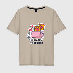 Мужская футболка оверсайз Happy together