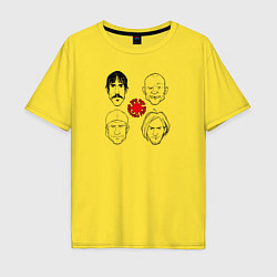 Футболка оверсайз мужская Red Hot Chili Peppers фан-арт, цвет: желтый
