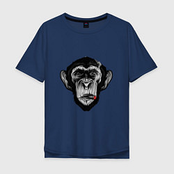 Мужская футболка оверсайз Шимпанзе с сигарой