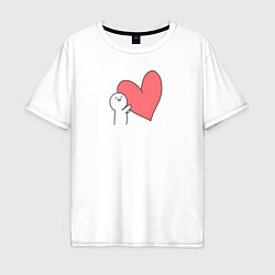 Мужская футболка оверсайз Сердце - мем
