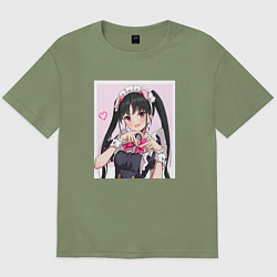 Футболка оверсайз мужская Yumechi - Akiba Meido Sensou, цвет: авокадо