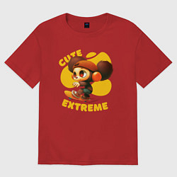 Футболка оверсайз мужская Cute extreme, цвет: красный