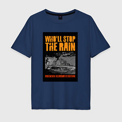 Футболка оверсайз мужская CCR - Wholl Stop The Rain, цвет: тёмно-синий