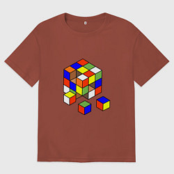 Мужская футболка оверсайз Разобранный кубик