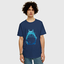 Футболка оверсайз мужская Blue Totoro, цвет: тёмно-синий — фото 2
