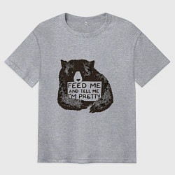 Футболка оверсайз мужская Покорми меня, цвет: меланж