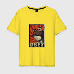 Футболка оверсайз мужская Obey frog, цвет: желтый