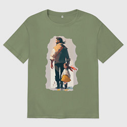 Мужская футболка оверсайз Дочка и отец вместе