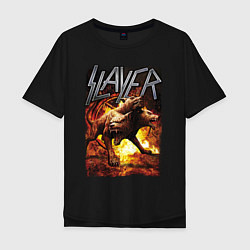 Футболка оверсайз мужская Slayer rock, цвет: черный