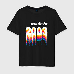 Футболка оверсайз мужская Made in 2003 liquid art, цвет: черный