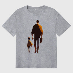 Футболка оверсайз мужская Отец и его сын, цвет: меланж