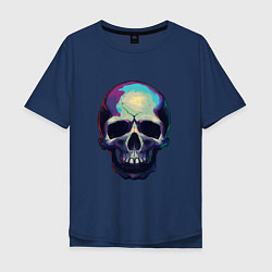 Футболка оверсайз мужская Граффити череп, цвет: тёмно-синий