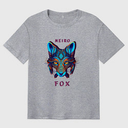 Мужская футболка оверсайз Голова лисы - нейронная сеть