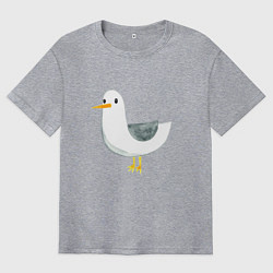 Мужская футболка оверсайз Чайка милая