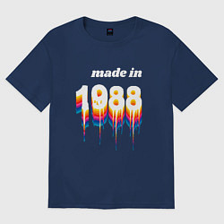 Футболка оверсайз мужская Made in 1988 liquid art, цвет: тёмно-синий
