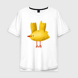 Мужская футболка оверсайз Желтая птичка