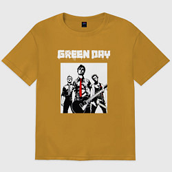 Футболка оверсайз мужская Greed Day rock, цвет: горчичный