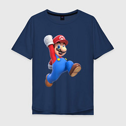 Мужская футболка оверсайз Марио прыгает