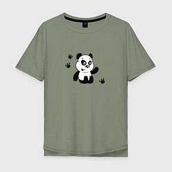 Мужская футболка оверсайз Мультяшный мишка панда