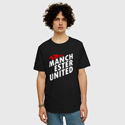 Футболка оверсайз мужская Манчестер Юнайтед дьявол, цвет: черный — фото 2